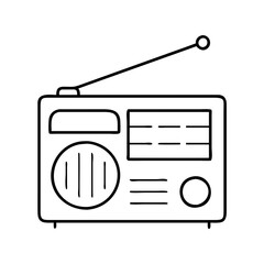 radio icon, radio line art - simple line art of radio, perfect for radio logos and icons