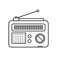 radio icon, radio line art - simple line art of radio, perfect for radio logos and icons