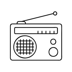 radio icon, radio line art - simple line art of radio, perfect for radio logos and icons