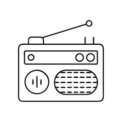 radio icon, radio line art - simple line art of radio, perfect for radio logos and icons