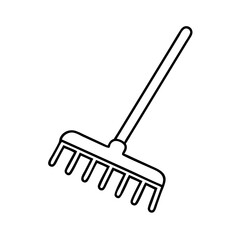 rake icon, rake line art - simple line art of rake, perfect for rake logos and icons