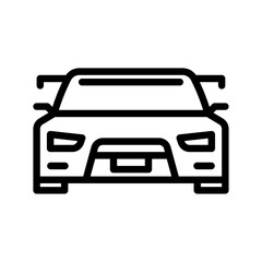sports car outline icon. racing car black line illustration.