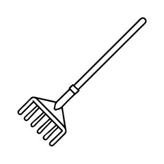 rake icon, rake line art - simple line art of rake, perfect for rake logos and icons