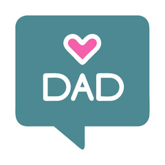 Loving Father's Day message graphic with heart, simple design and affection