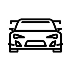 sports car outline icon. racing car black line illustration.