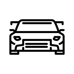 sports car outline icon. racing car black line illustration.