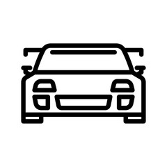 sports car outline icon. racing car black line illustration.