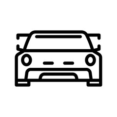 sports car outline icon. racing car black line illustration.