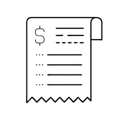 receipt icon, receipt line art - simple line art of receipt, perfect for receipt logos and icons