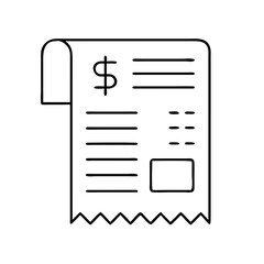 receipt icon, receipt line art - simple line art of receipt, perfect for receipt logos and icons