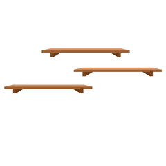 Empty wooden store shelves. Vector illustration 