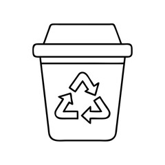 recyclingbin icon, recyclingbin line art - simple line art of recyclingbin, perfect for recyclingbin logos and icons