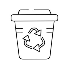 recyclingbin icon, recyclingbin line art - simple line art of recyclingbin, perfect for recyclingbin logos and icons