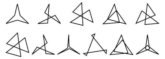 Vector outline of a geometric triangle shapes 