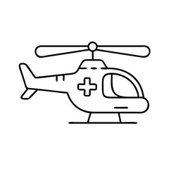 rescuehelicopter icon, rescuehelicopter line art - simple line art of rescuehelicopter, perfect for rescuehelicopter logos and icons