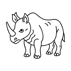 rhino icon, rhino line art - simple line art of rhino, perfect for rhino logos and icons