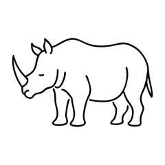 rhino icon, rhino line art - simple line art of rhino, perfect for rhino logos and icons