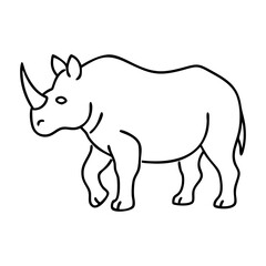 rhino icon, rhino line art - simple line art of rhino, perfect for rhino logos and icons