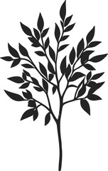 A tree leaf vector silhouette