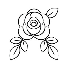 Visually engaging hand drawn style icon showing floral ornament