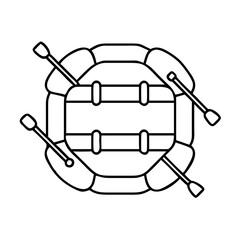 riverraft icon, riverraft line art - simple line art of riverraft, perfect for riverraft logos and icons