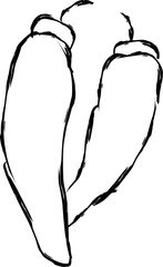 pepper icon in doodle style