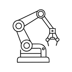 robotarm icon, robotarm line art - simple line art of robotarm, perfect for robotarm logos and icons