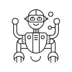 Obraz premium robot icon, robot line art - simple line art of robot, perfect for robot logos and icons