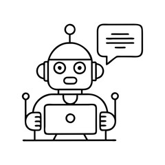 robotassistant icon, robotassistant line art - simple line art of robotassistant, perfect for robotassistant logos and icons