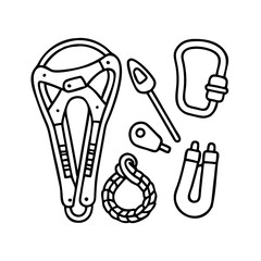 rockclimbinggear icon, rockclimbinggear line art - simple line art of rockclimbinggear, perfect for rockclimbinggear logos and icons