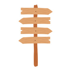 Cartoon wooden signboard illustration 