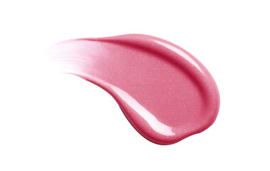 pink lip gloss smear on white background