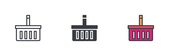 Obraz premium Shopping basket different style icon set