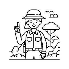 safariguide icon, safariguide line art - simple line art of safariguide, perfect for safariguide logos and icons