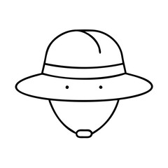 safarihat icon, safarihat line art - simple line art of safarihat, perfect for safarihat logos and icons