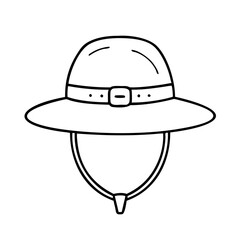safarihat icon, safarihat line art - simple line art of safarihat, perfect for safarihat logos and icons