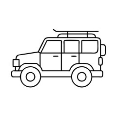 safarijeep icon, safarijeep line art - simple line art of safarijeep, perfect for safarijeep logos and icons