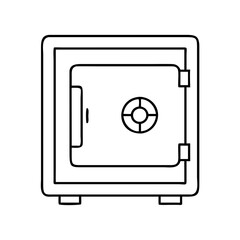safe icon, safe line art - simple line art of safe, perfect for safe logos and icons