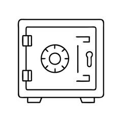 safebox icon, safebox line art - simple line art of safebox, perfect for safebox logos and icons