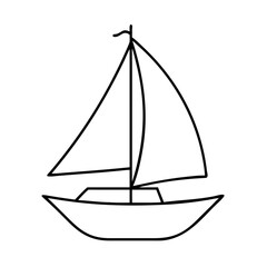 sailboat icon, sailboat line art - simple line art of sailboat, perfect for sailboat logos and icons