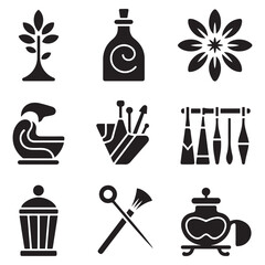 Arts and Crafts Vector Black silhouettes. with white background