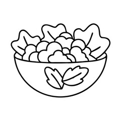 salad icon, salad line art - simple line art of salad, perfect for salad logos and icons