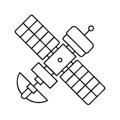 satellite icon, satellite line art - simple line art of satellite, perfect for satellite logos and icons