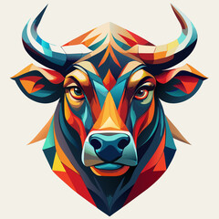 bull with a red horns