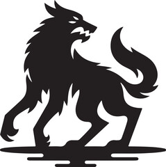Werewolf Halloween Icon Vector Silhouette Minimalist Style