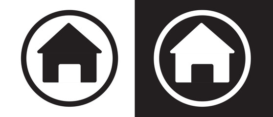 Web home icon sign on transparent white background  Home flat icon set vector illustration
