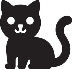 Black cat silhouette vector minimalist style