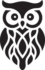 Elegant Owl Icon Vector Silhouette Design