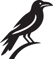 Raven Crow Icon Silhouette Minimalist Design