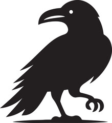 Raven Crow Icon Silhouette Minimalist Design